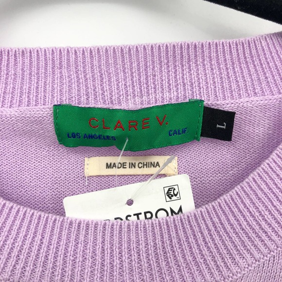 NEW Claire V. Classic Sweater Oiu Lavender Pullover Large Crew Neck Sweater - Picture 6 of 8